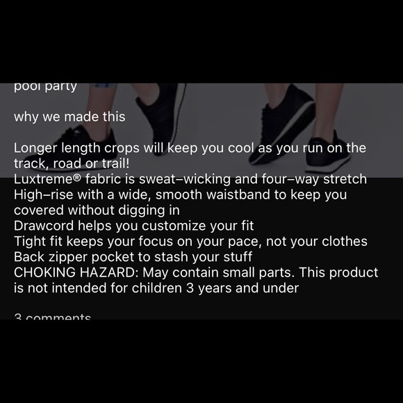 Ivivva Lululemon Hyper Track Crop leggings reflective Black size 12 - Picture 4 of 11